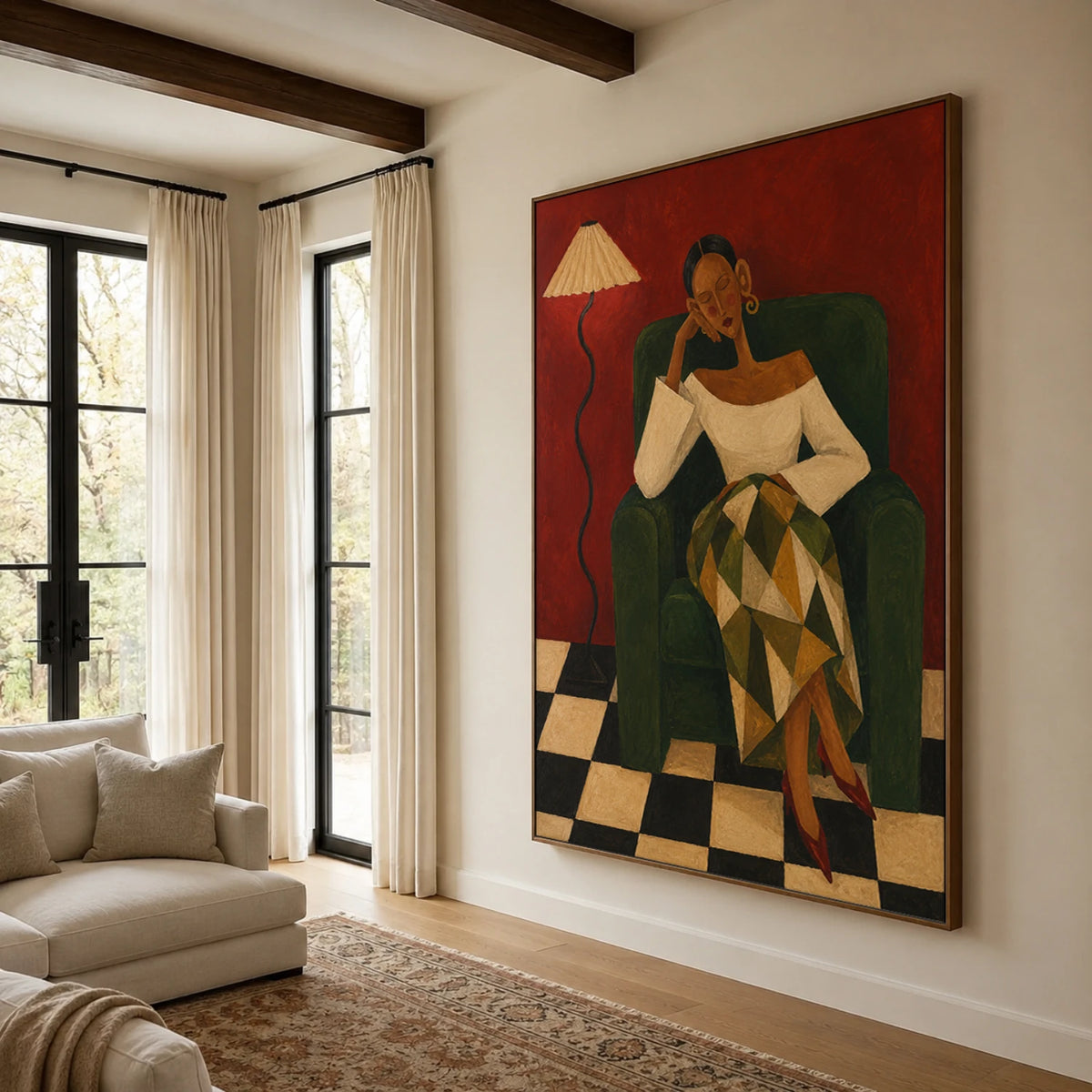 Modern Folk Art ｜ Crimson Stillness