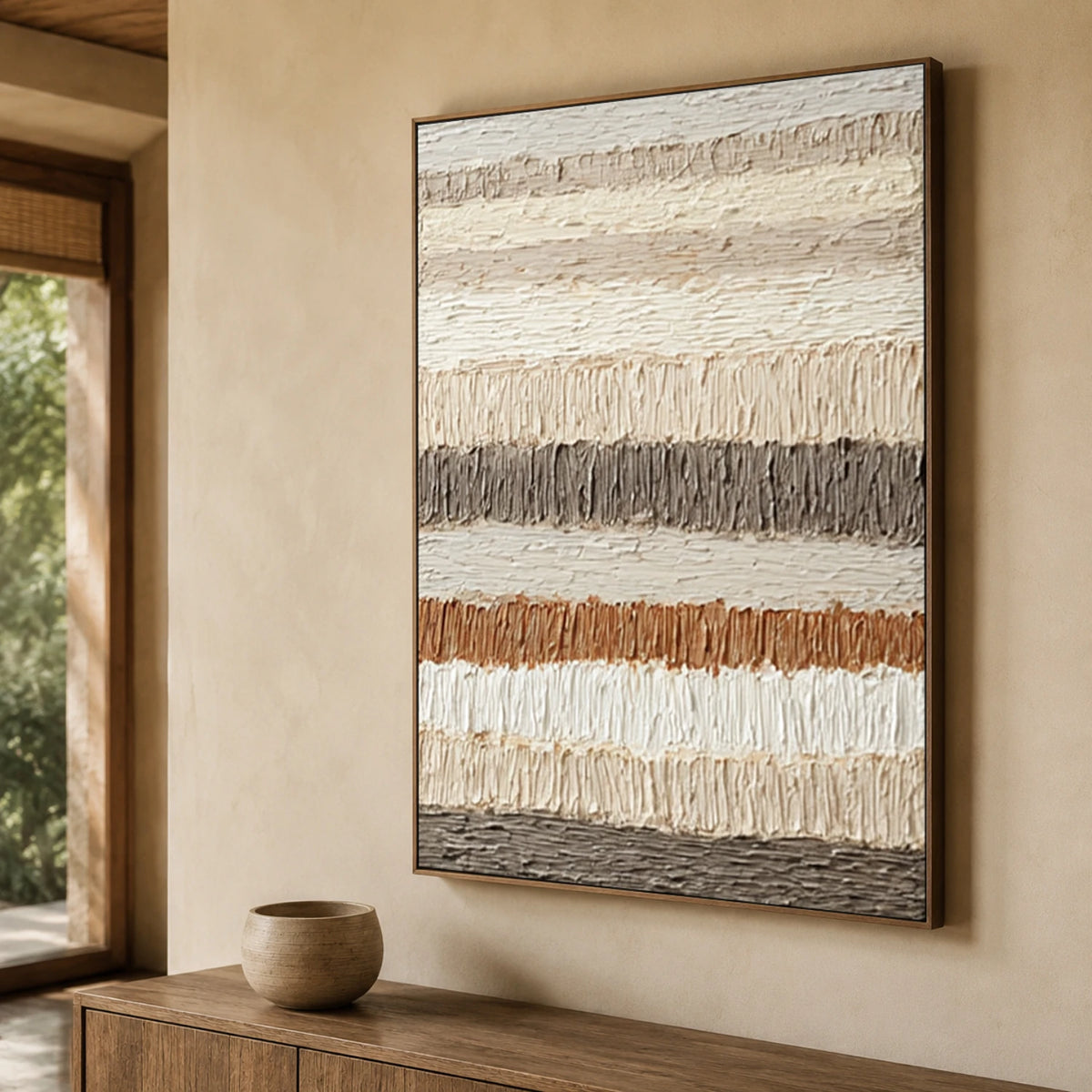 Textured & Impasto Art｜Golden Winter Reflection