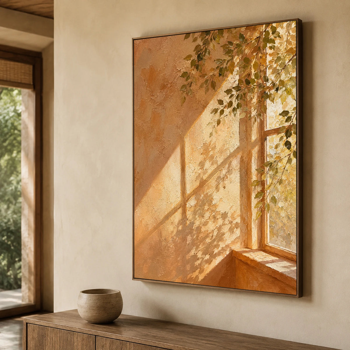 Expressive Contemporary Art｜Amber Leaf Shadows