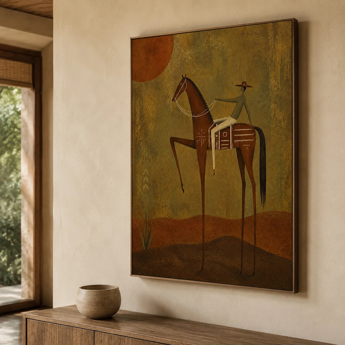 Vintage Americana Art｜Sunset Prairie Rider
