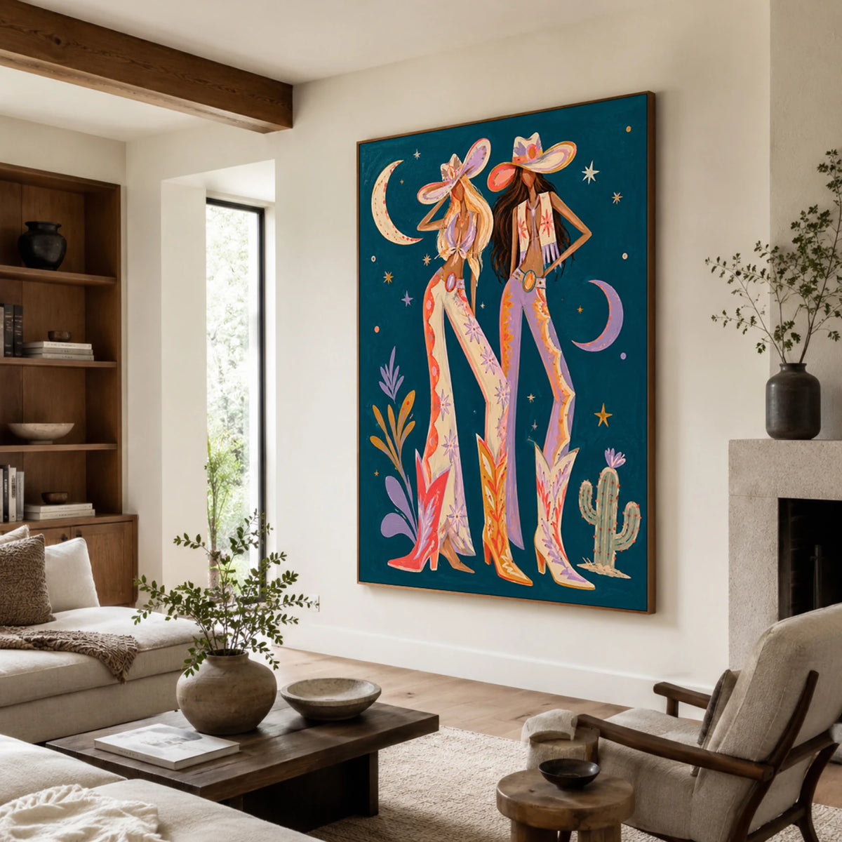 Western Pop Art｜Starlit Cowgirl Duo
