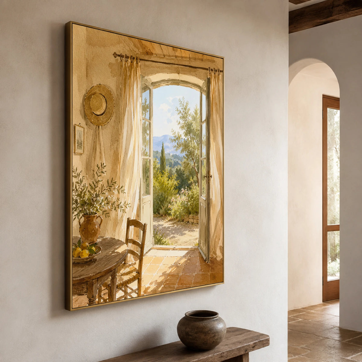 Expressive Contemporary Art｜Sunlit Tuscan Doorway