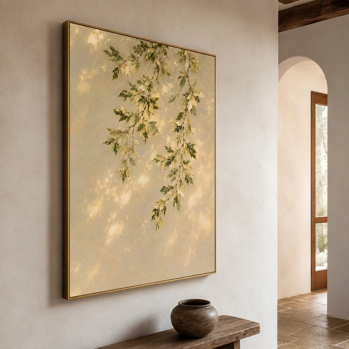 Expressive Contemporary Art｜Golden Hanging Leaves