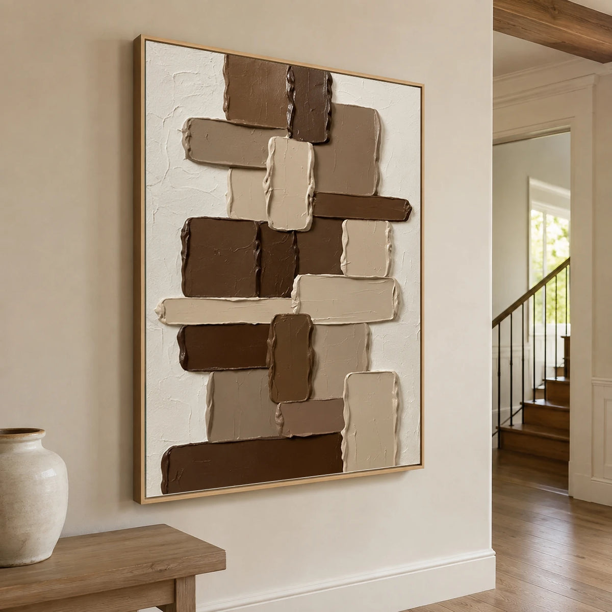 Textured & Impasto Art｜Layered Earth Blocks