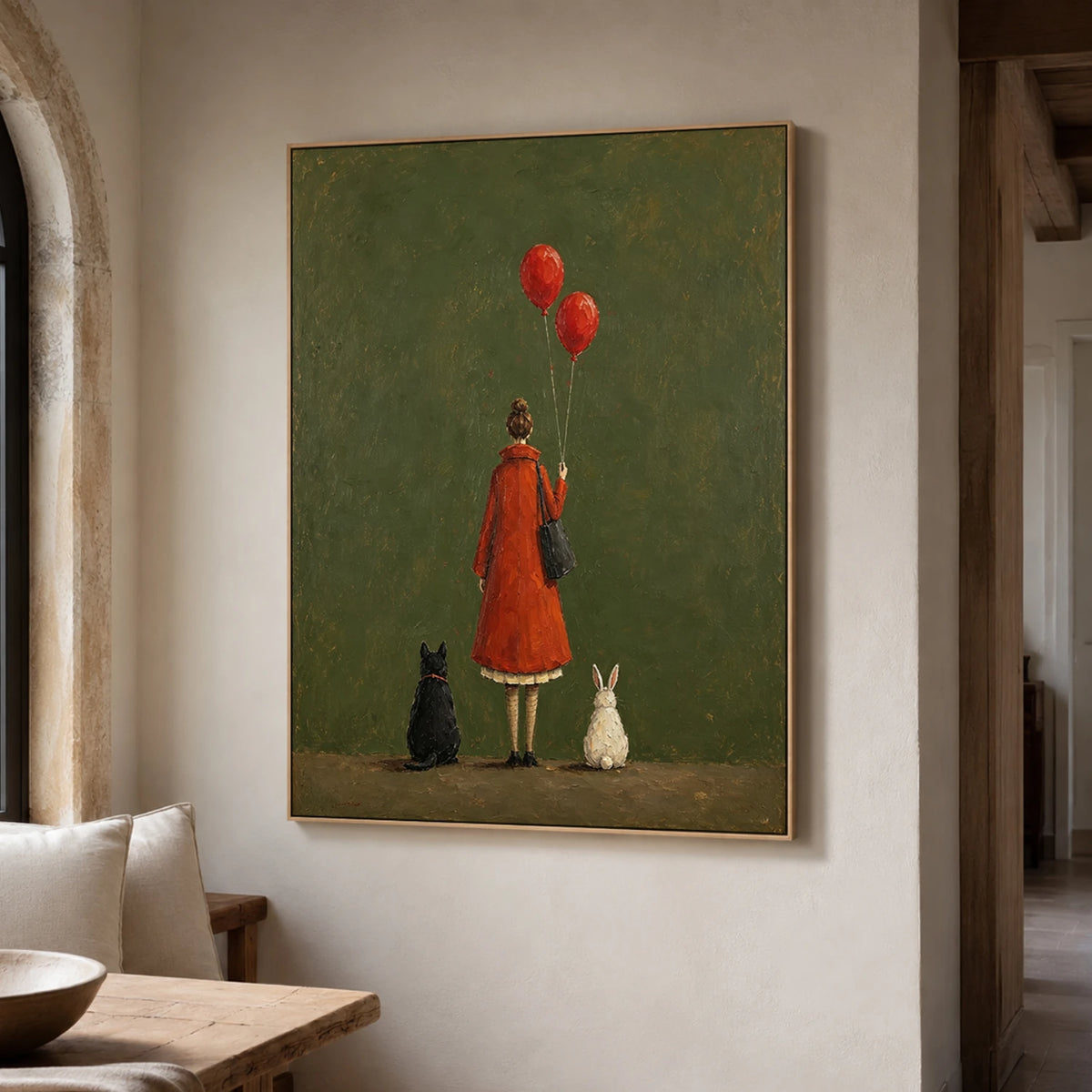 Modern Folk Art｜Crimson Balloon Companions