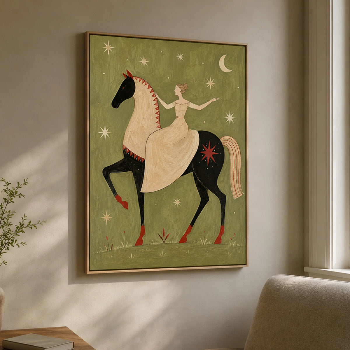 Modern Folk Art｜Moonlit Horse Tale