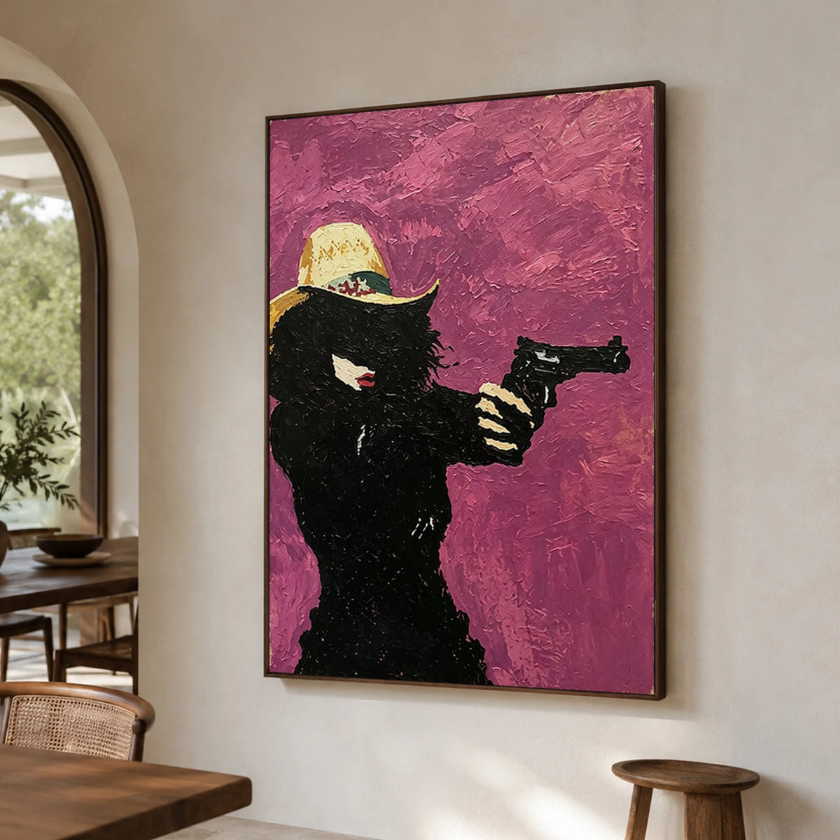 Vintage Americana Art｜Purple Outlaw Silhouette