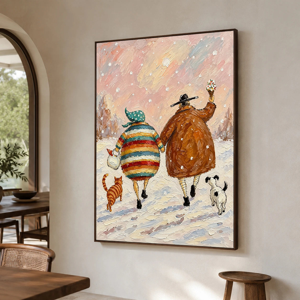 Modern Folk Art｜Winter Walk with Animal Friends