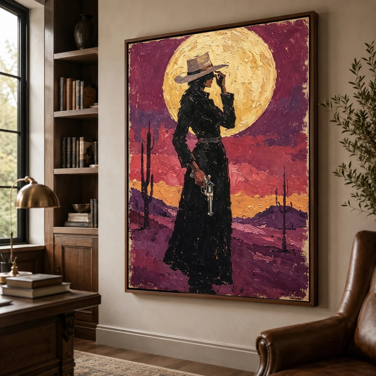 Vintage Americana Art｜Midnight Desert Outlaw