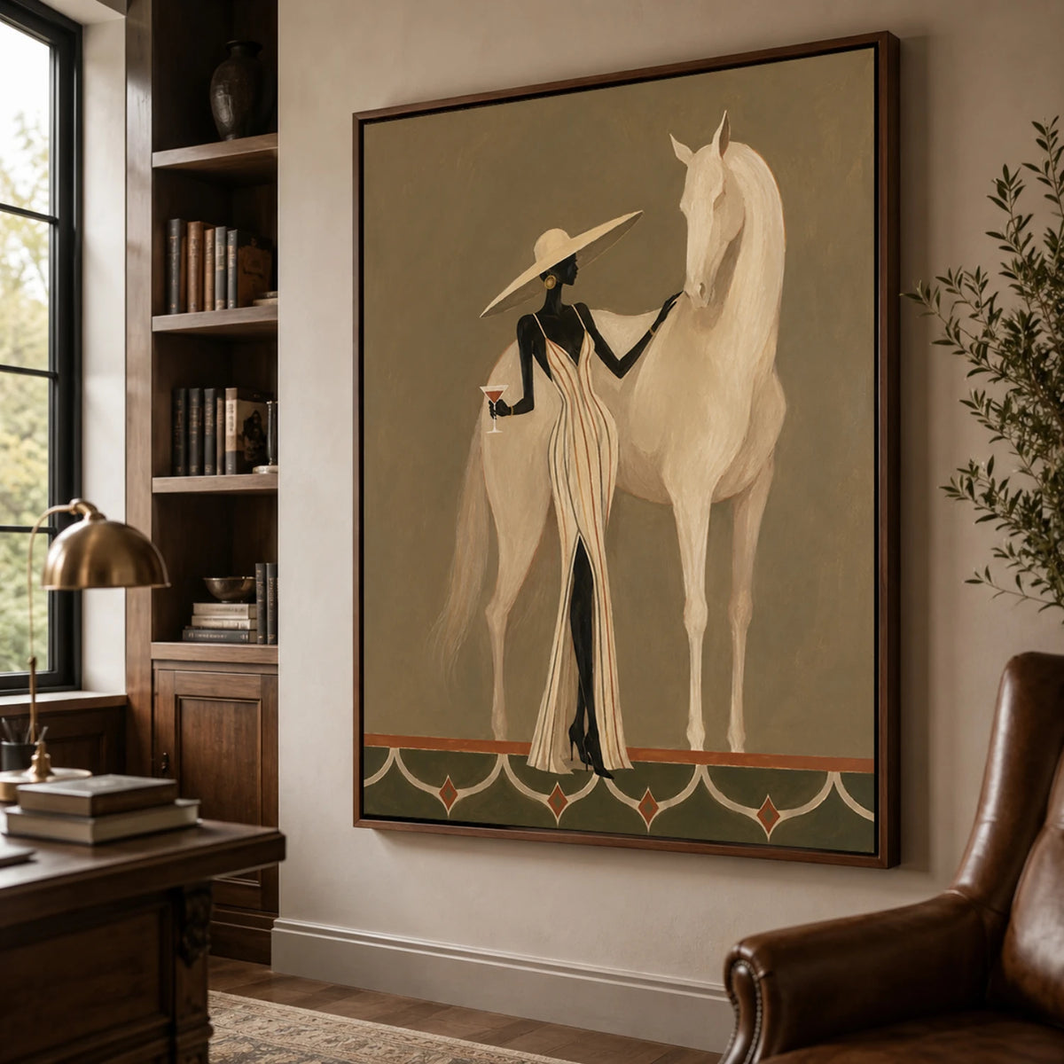 Modern Folk Art｜Ivory Horse Elegance