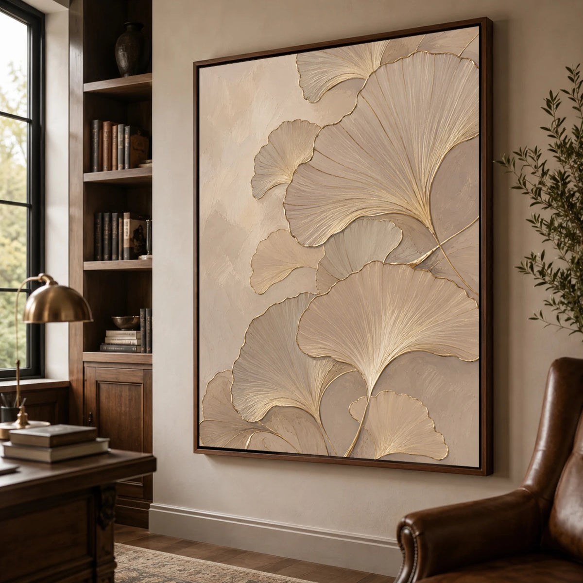 Textured & Impasto Art｜Golden Ginkgo Elegance