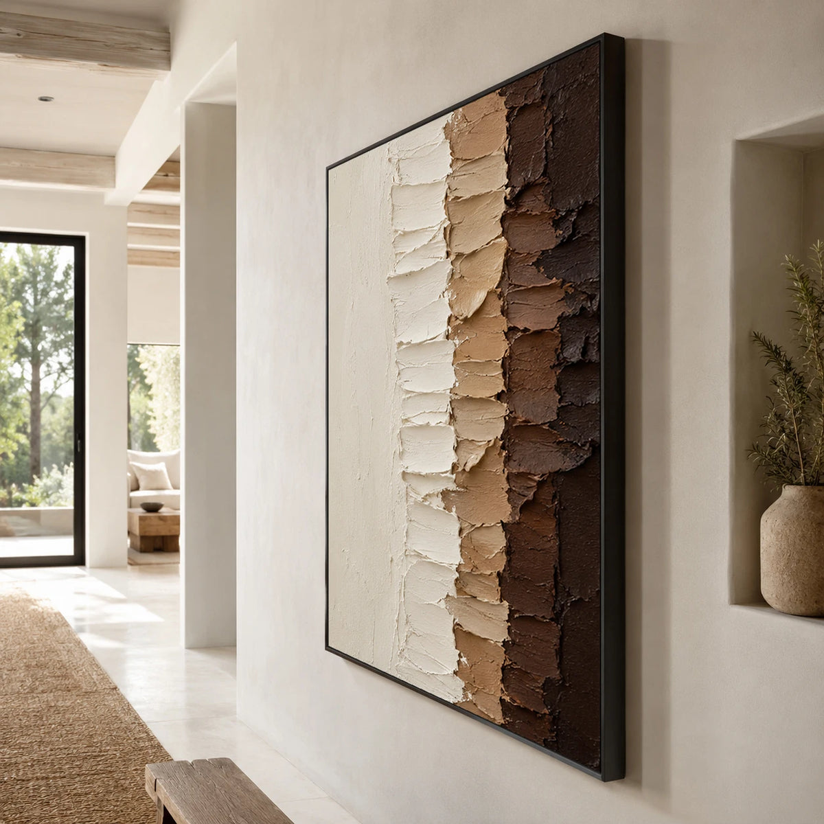Textured & Impasto Art｜Cocoa Drift Relief