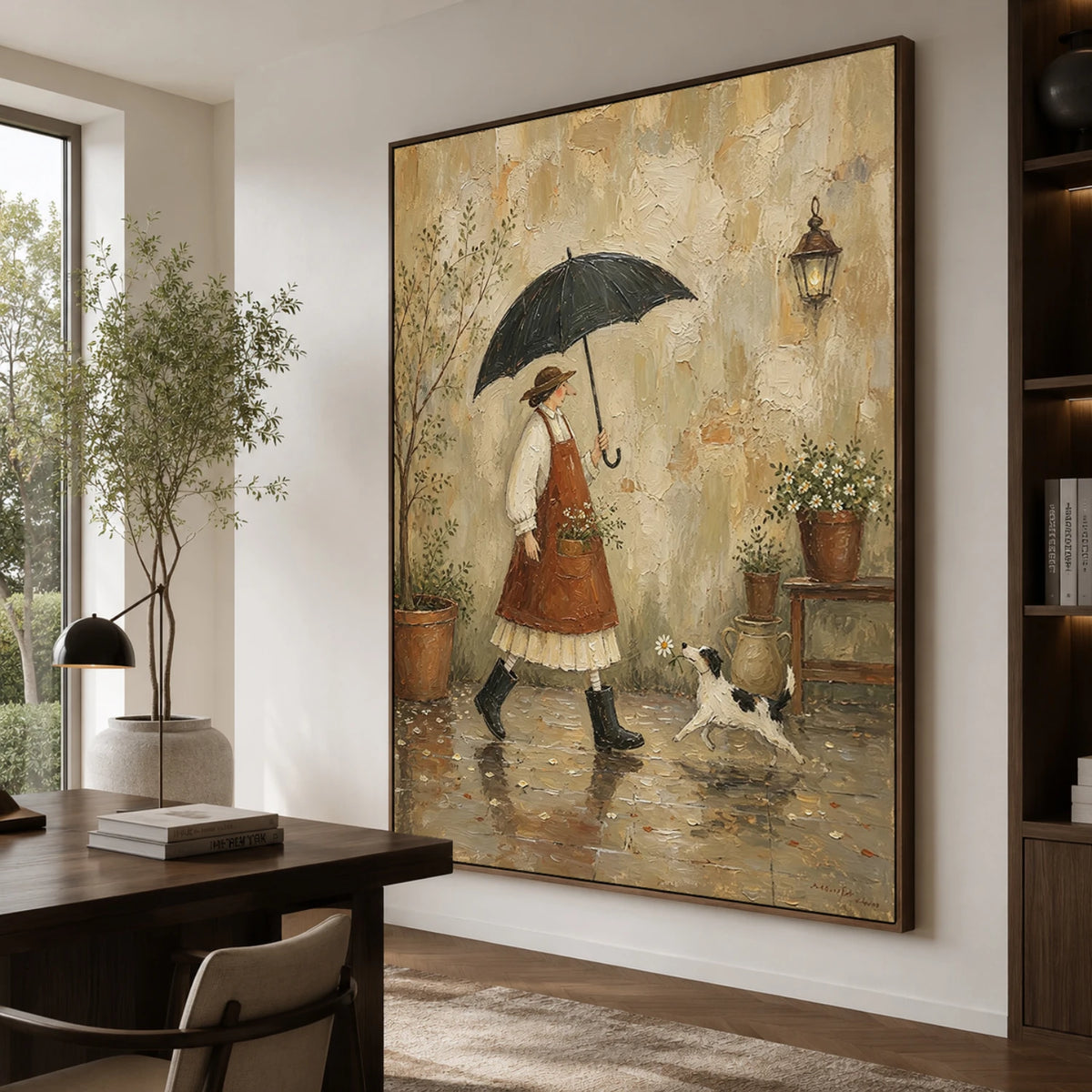 Modern Folk Art｜Rainy Garden Stroll