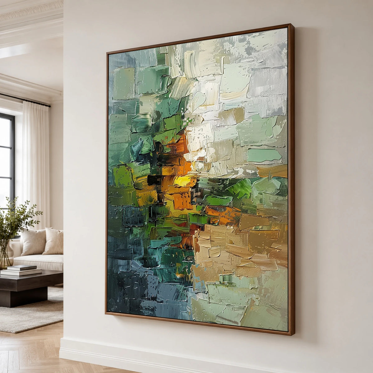 Textured & Impasto Art｜Emerald Abstract Layers