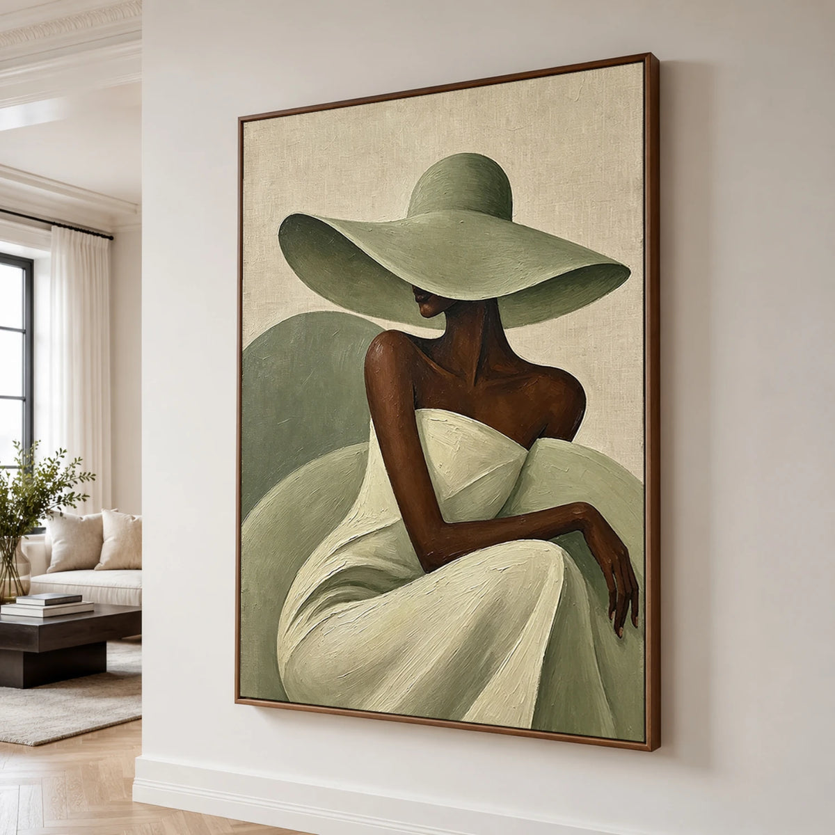 Vintage Americana Art｜Olive Hat Elegance