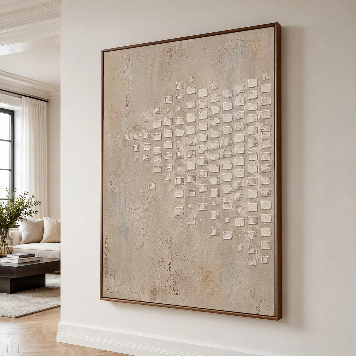 Textured & Impasto Art｜Quiet Grid Trace