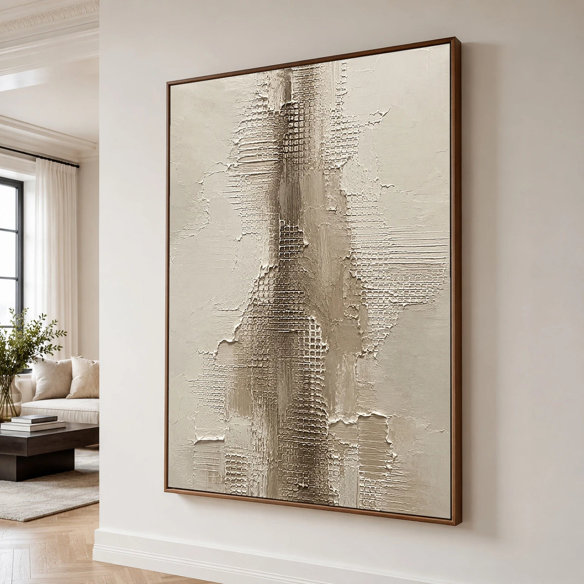 Textured & Impasto Art｜Weathered Grid Passage