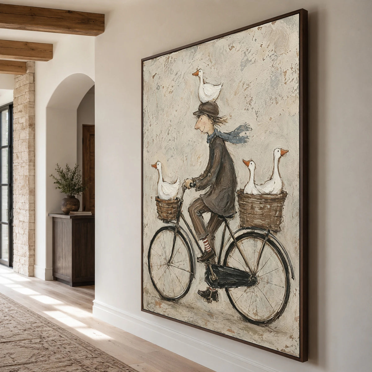 Modern Folk Art｜Whimsical Goose Ride