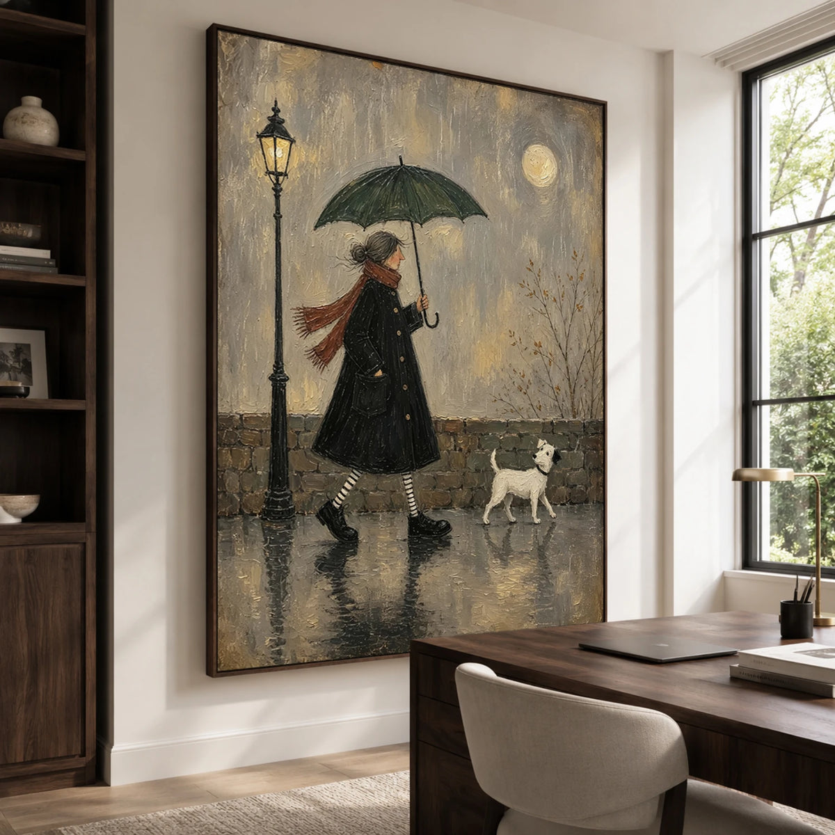 Modern Folk Art｜Moonlit Rain Companion