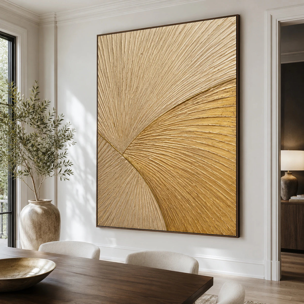 Textured & Impasto Art｜Golden Arc Radiance