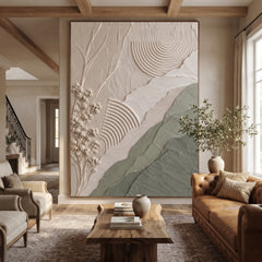 Textured & Impasto Art｜Sage Stone Harmony