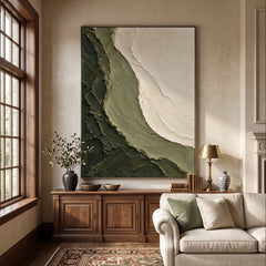 Textured & Impasto Art｜Olive Stone Layers