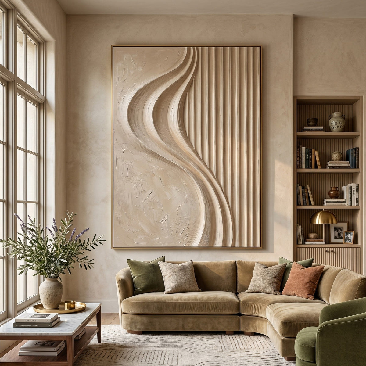 Textured & Impasto Art｜Sandstone Linear Flow