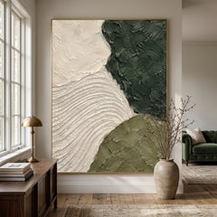 Textured & Impasto Art｜Forest Stone Contrast