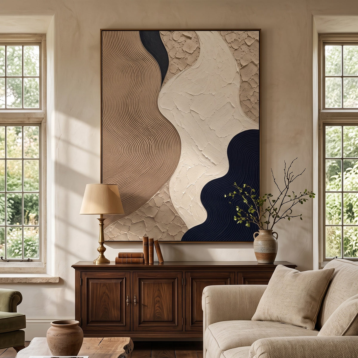 Textured & Impasto Art｜Organic Wave Contrast