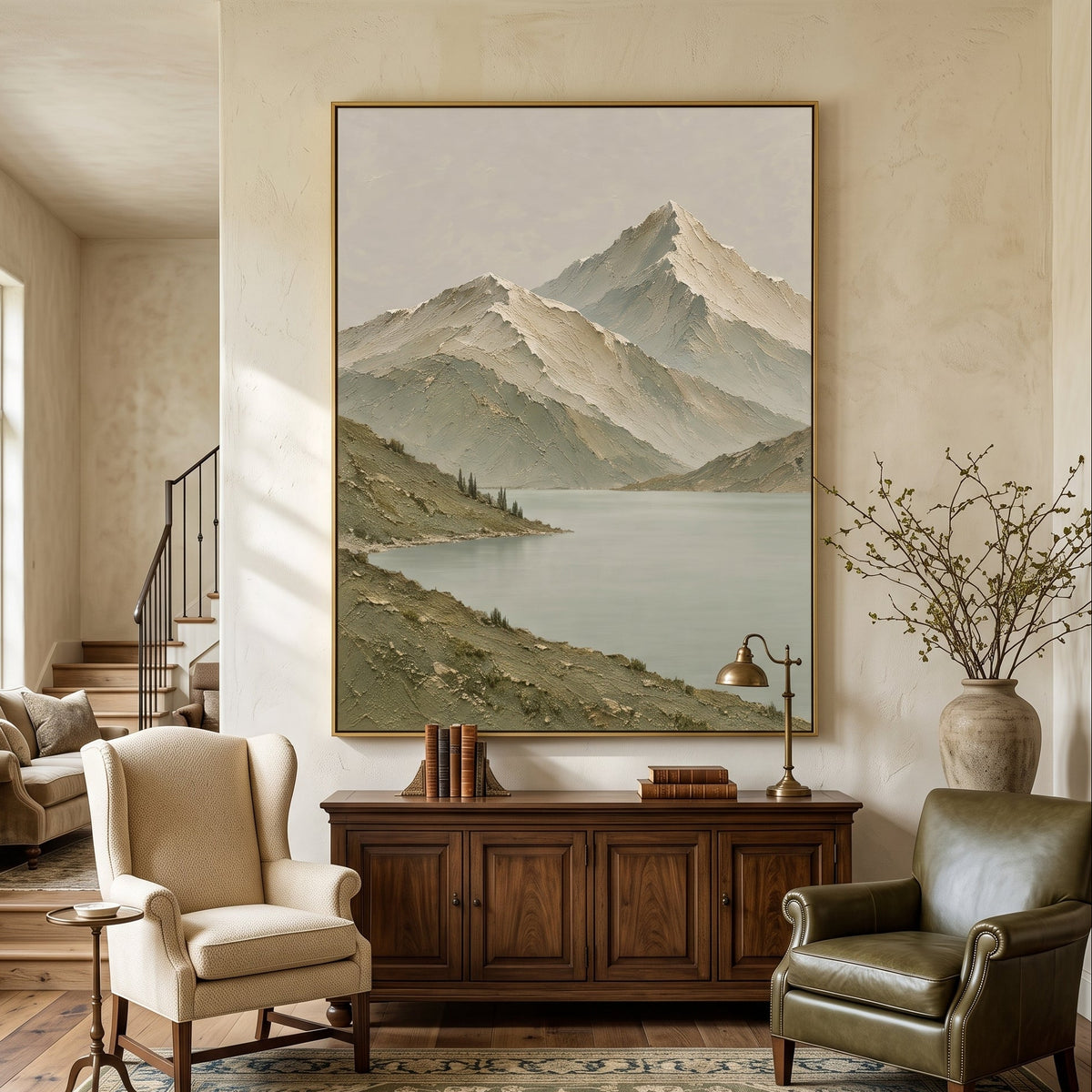 Textured & Impasto Art｜Mountain Lake Tranquility
