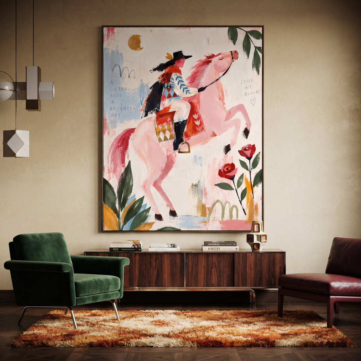 Western Pop Art｜Blush Horizon Rider