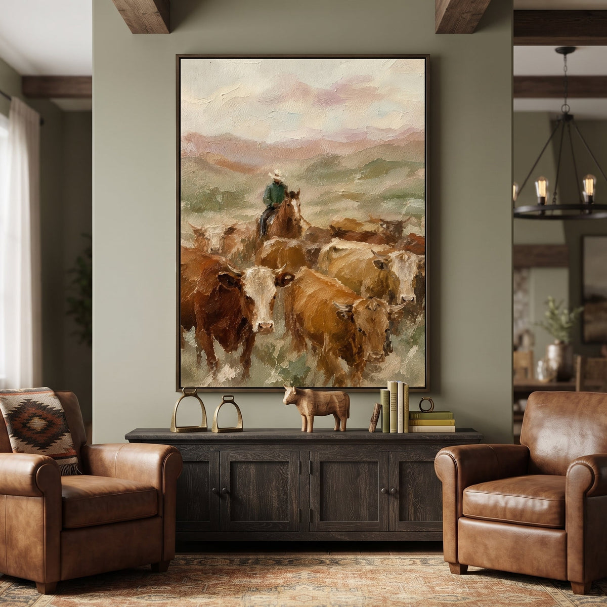 Western Landscapes Art｜Homeward Through the Herd