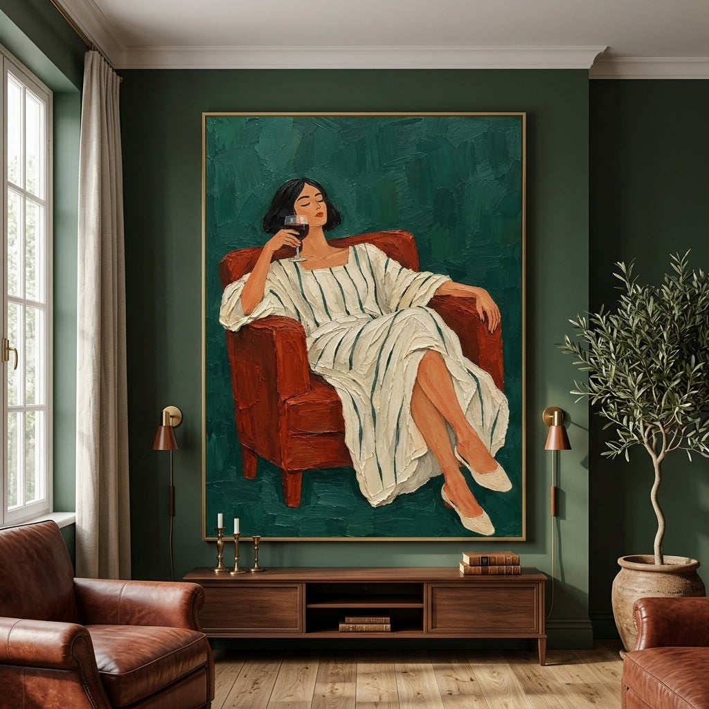 Modern Folk Art | Wine Lounge Portrait