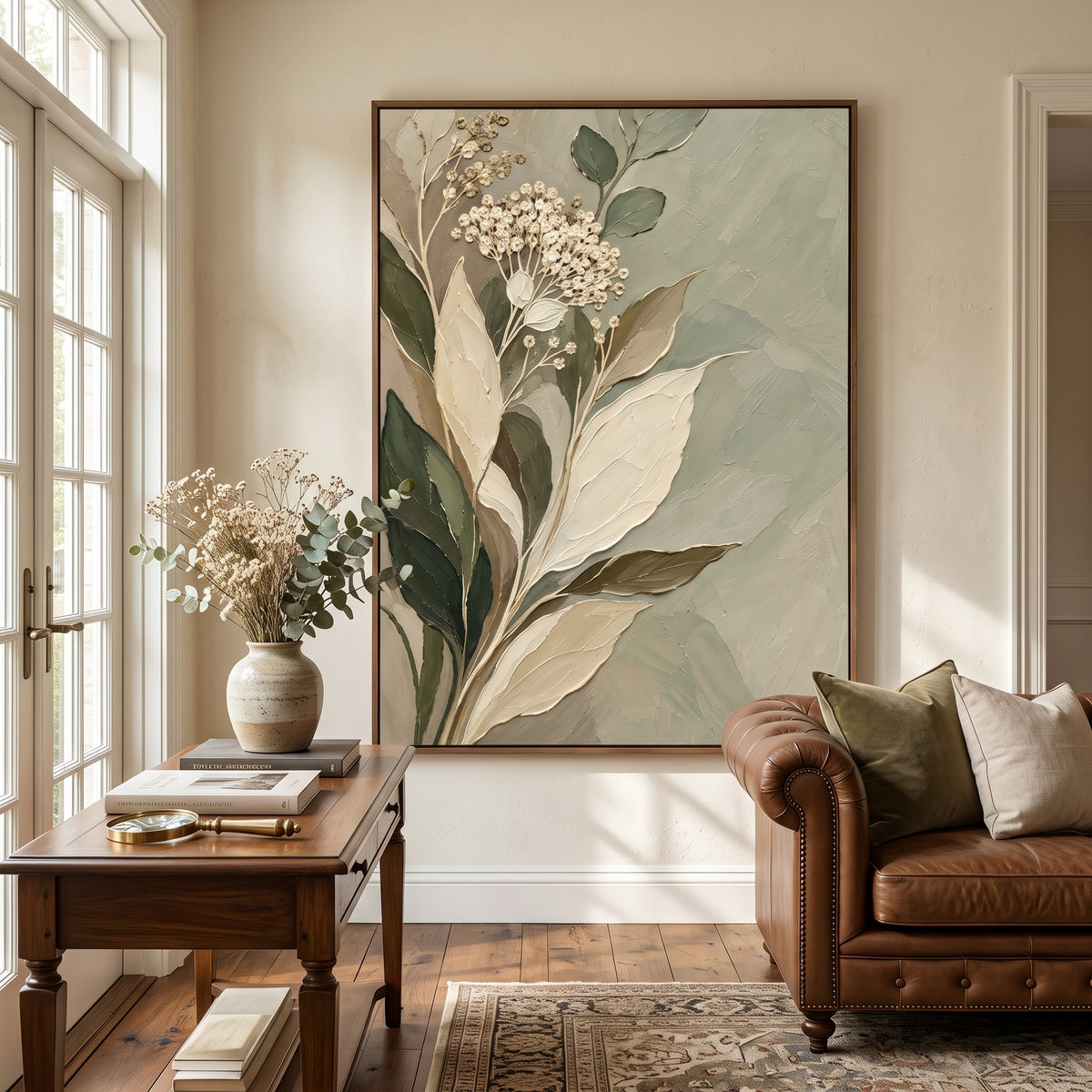 Textured & Impasto Art｜Botanical Sage Serenity