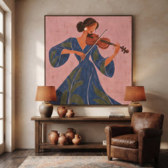 Modern Folk Art｜Violin in Bloom