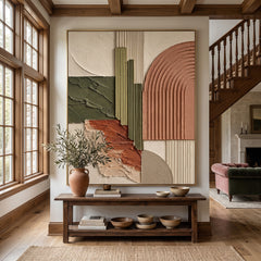 Textured & Impasto Art｜Organic Geometry Balance