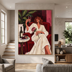 Modern Folk Art | Wine & Rose Evening Muse