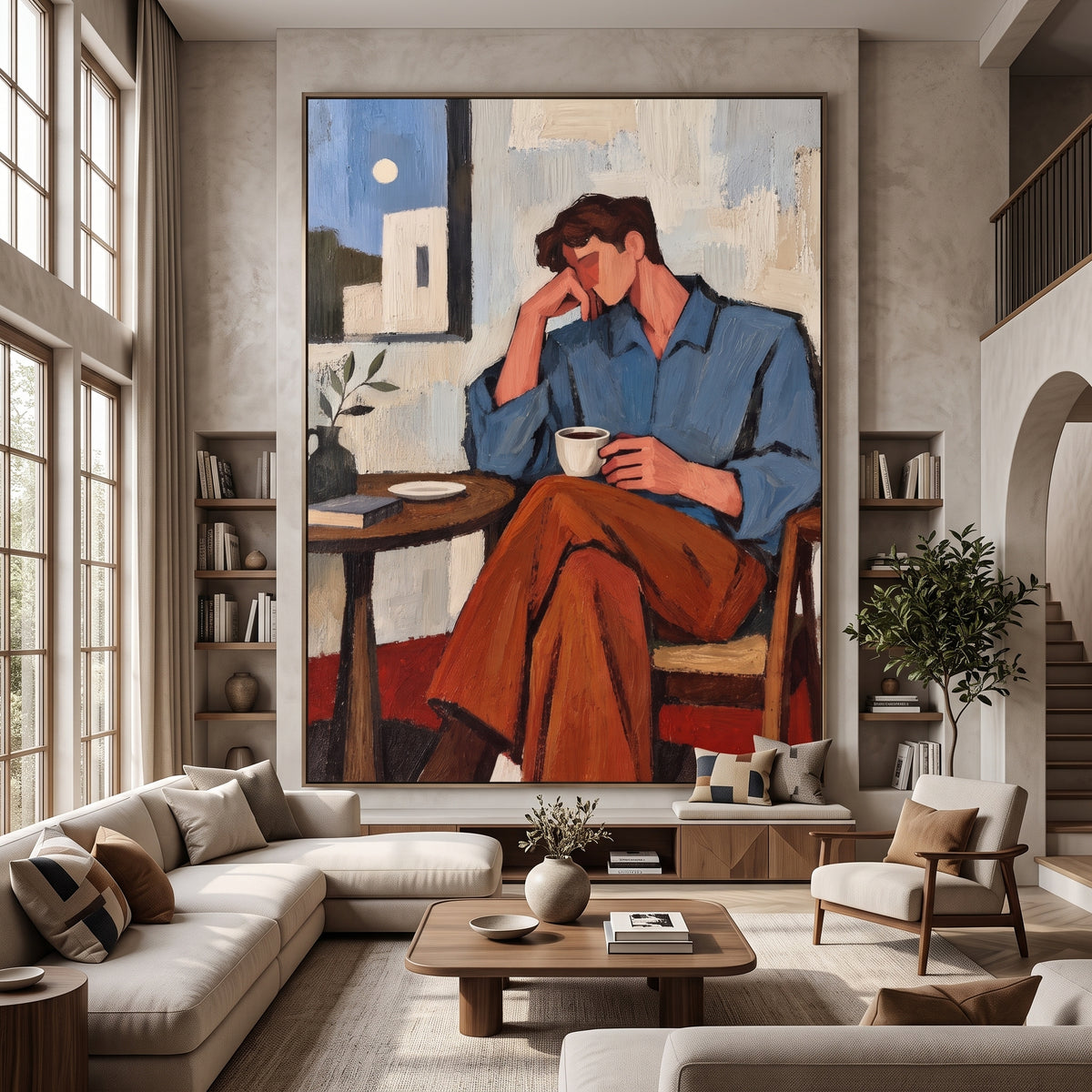 Modern Folk Art | Morning Coffee Reflection