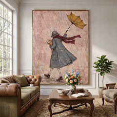 Modern Folk Art | Autumn Rain Walk