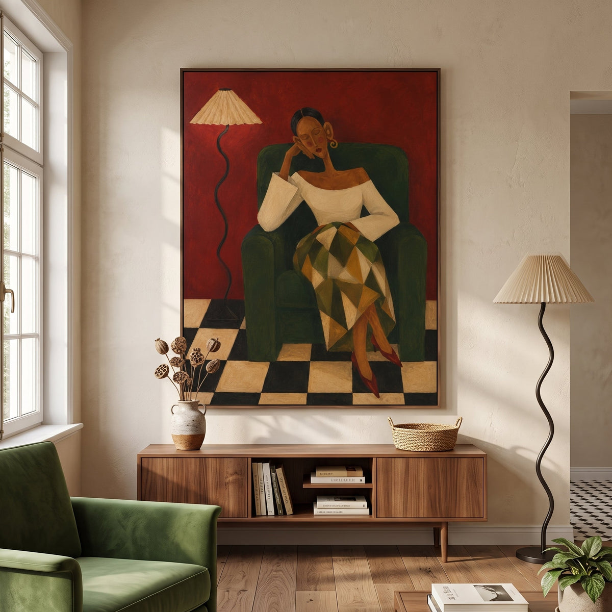 Modern Folk Art ｜ Crimson Stillness