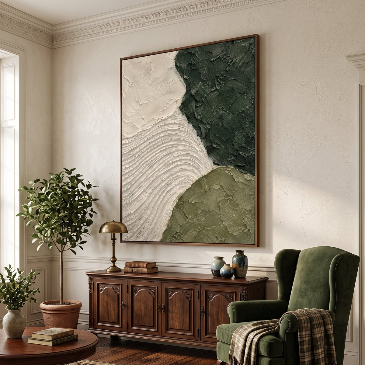Textured & Impasto Art｜Forest Stone Contrast
