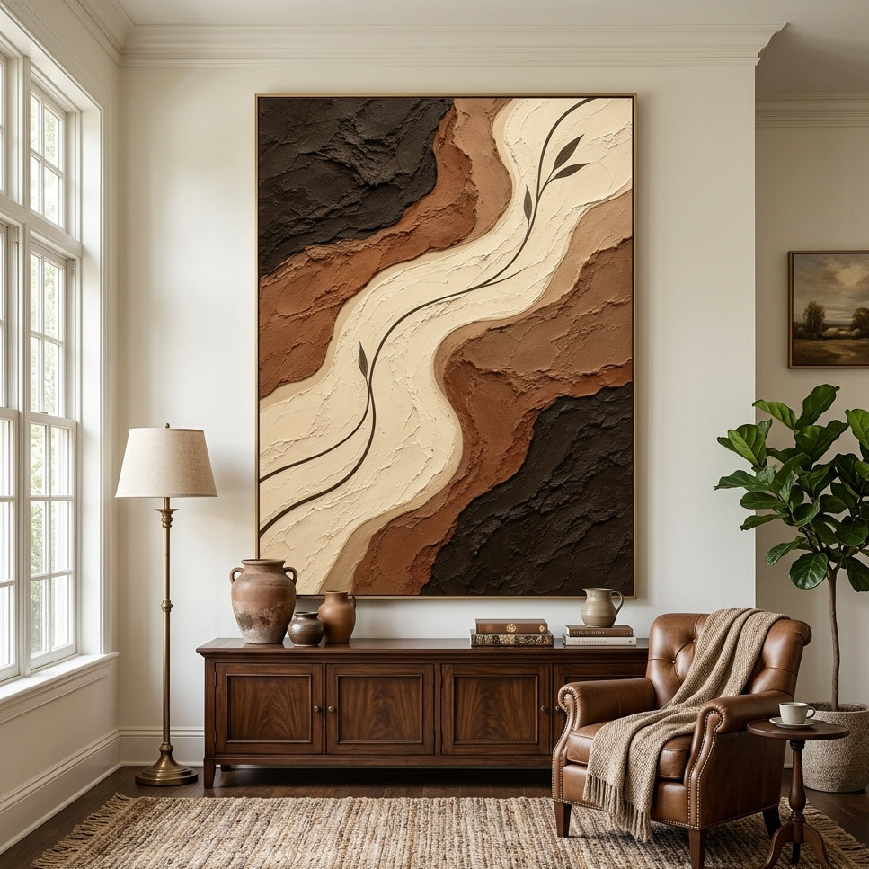 Textured & Impasto Art｜Earth River Contours