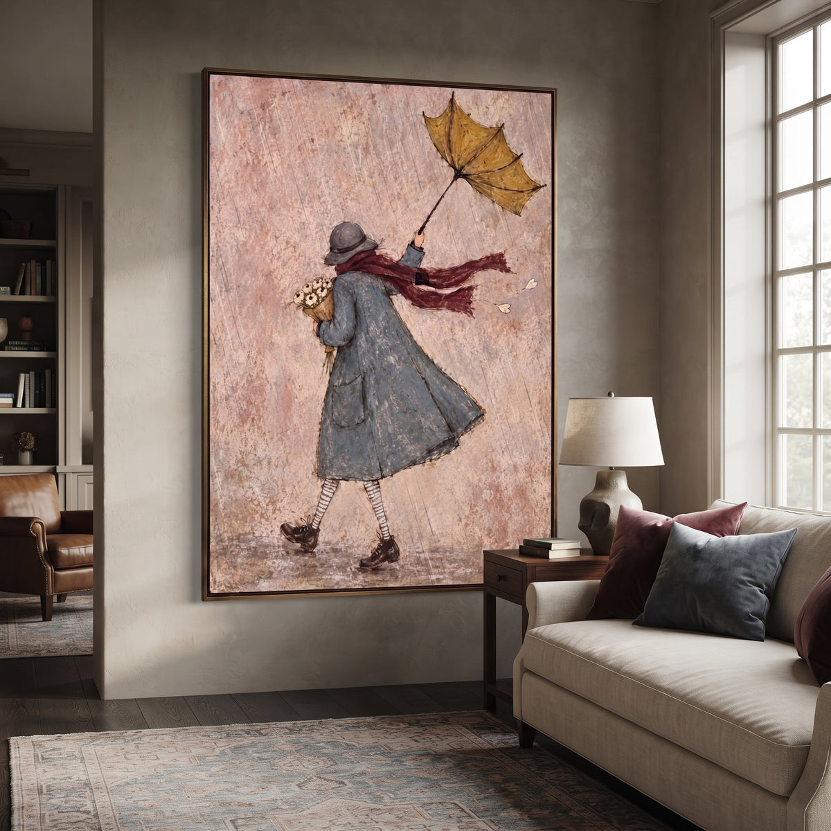 Modern Folk Art | Autumn Rain Walk