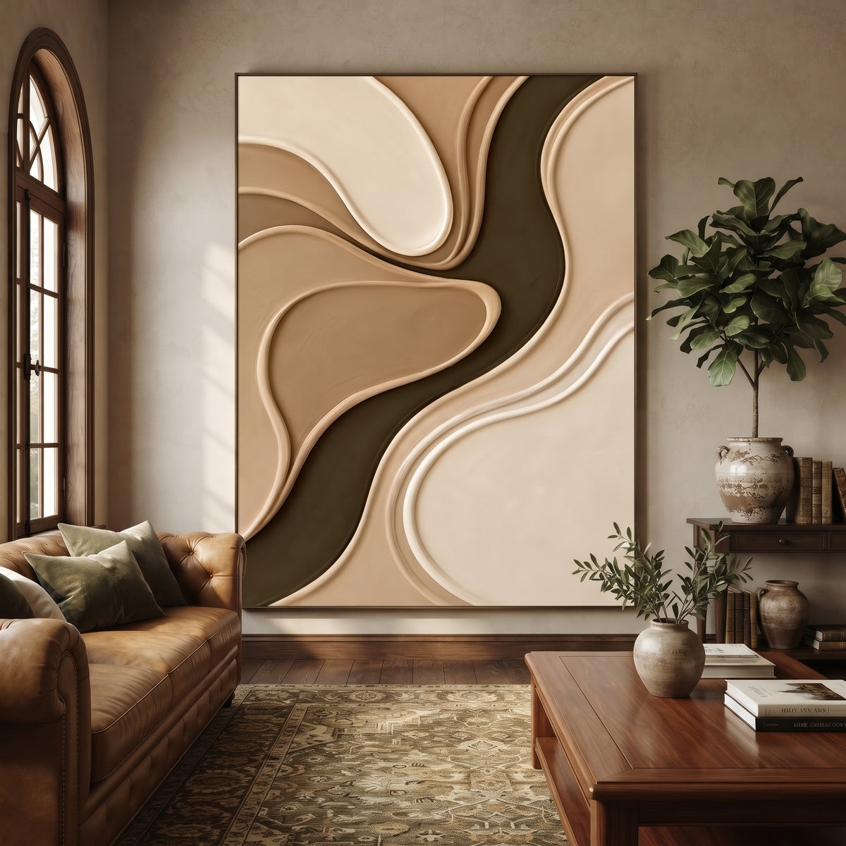 Textured & Impasto Art｜Sandstone Curve Harmony