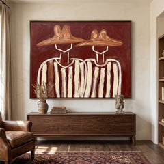 Vintage Americana Art｜Crimson Companions
