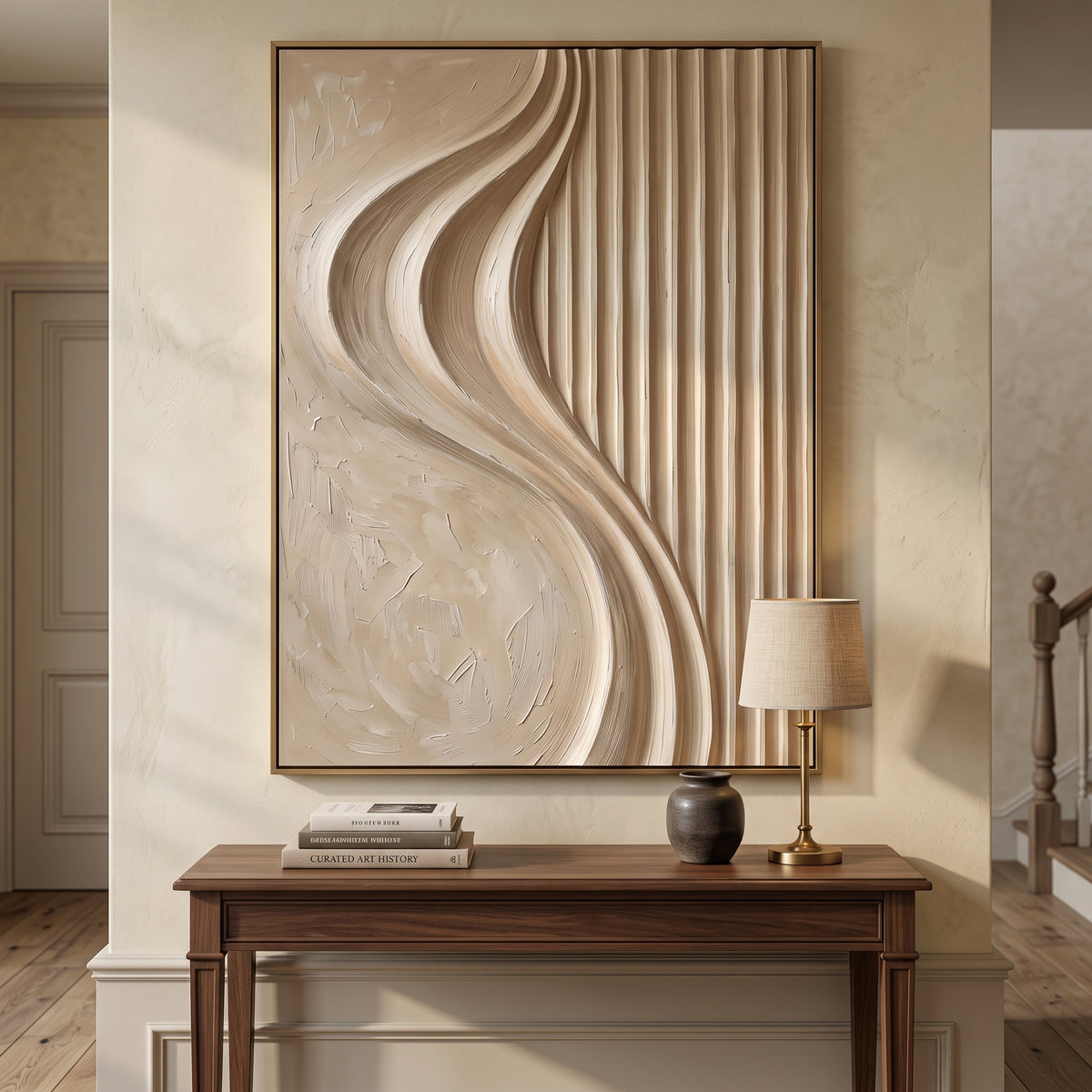 Textured & Impasto Art｜Sandstone Linear Flow