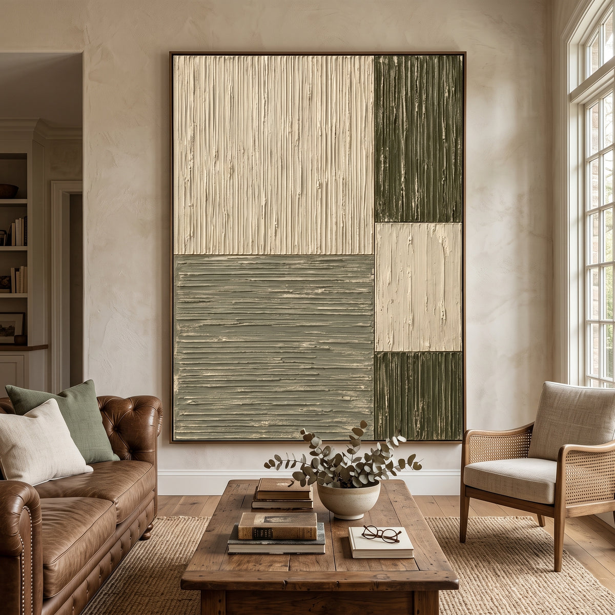 Textured & Impasto Art｜Olive Texture Grid