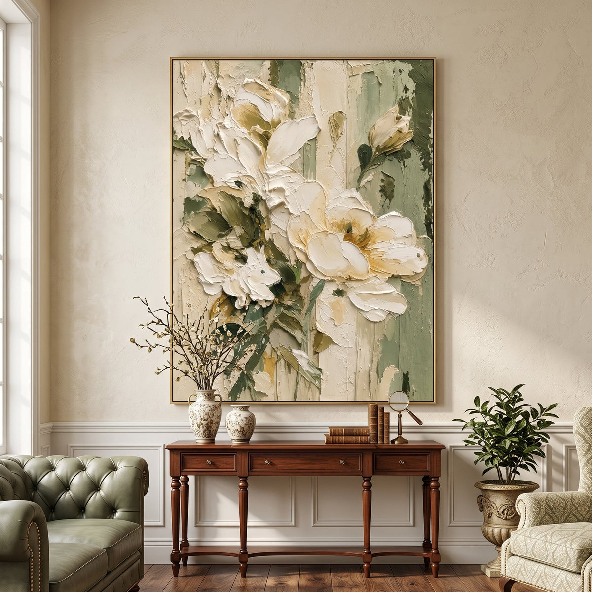 Textured & Impasto Art｜Olive Garden Blossom