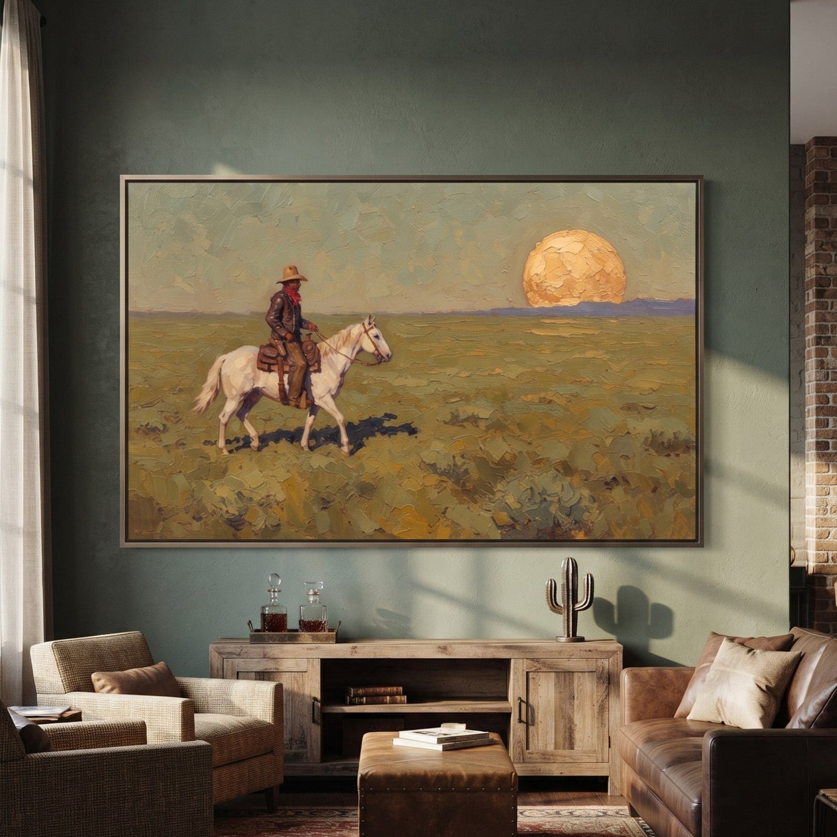 Western Landscapes Art｜Moonrise on the Open Range