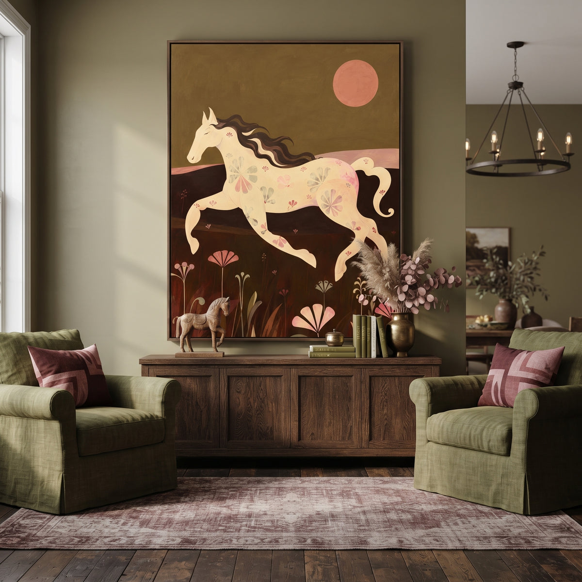 Modern Folk Art｜Under the Coral Moon